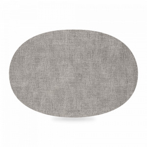 Салфетка подстановочная овальная двусторонняя, 48 х 34 см, полиуретан, серый, серия Fabric, GUZZINI, Италия, Сервировочные коврики на стол