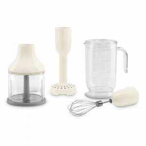 Комплект аксессуаров для погружных блендеров Smeg HBF11, нержавеющая сталь, пластик, кремовый, SMEG, Италия, Дополнительные насадки все типы