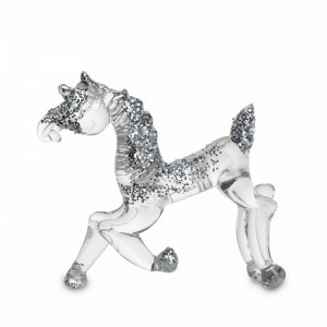 Статуэтка «Лошадка», 10 х 7 см, стекло, серебристый, серия Horse, ANNA LAFARG, Китай, Статуэтки