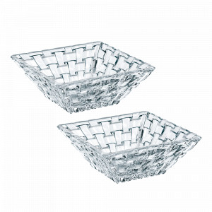 Набор из 2-х салатников, квадратные, 12 х 12 см, хрустальное стекло, серия Bossa Nova, NACHTMANN, Германия, Стеклянные салатники