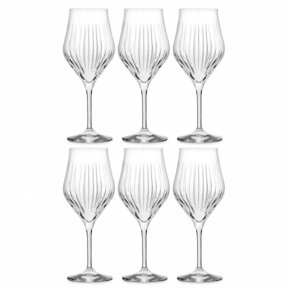Набор из 6-ти бокалов для белого вина Optic, 550 мл, хрустальное стекло, серия Timeless, RCR, Италия