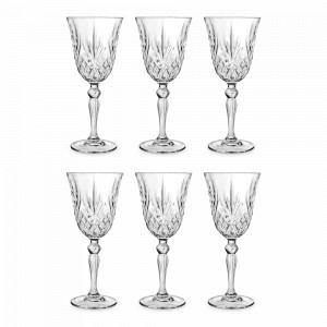 Набор из 6-ти бокалов для вина, 210 мл, хрустальное стекло, серия Melodia, RCR, Италия, Фужеры для вина