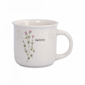 Кружка «Чабер», 370 мл, фарфор, белый в крапинку, серия Herbarium, ANNA LAFARG, Китай, Кружки фарфоровые