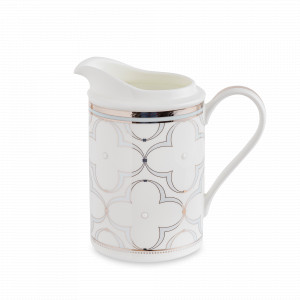 Молочник, объем: 300 мл, материал: костяной фарфор, цвет: белый, серия Трефолио, платиновый кант, NORITAKE, Япония, NORITAKE (Япония)