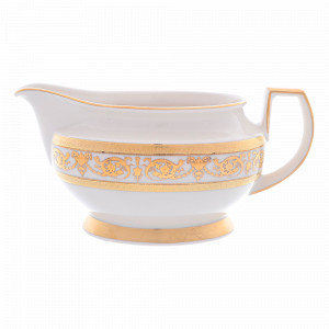 Соусник Cream Gold, 500 мл, фарфор, белый, золотой, серия Constanza Imperial, FALKENPORZELLAN, Германия, Белые соусники