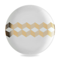 Набор из 4-х пирожковых тарелок, 16 см, фарфор, белый, золотой, серия Signature Chevron, LSA International, Великобритания_00803500044681179642.jpg