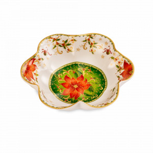 Салатник «Palais Royal Рождественская звезда», 24 см, фарфор, декор, LAMART, Италия, LAMART (Италия)