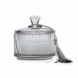 Свеча ароматическая в подсвечнике с крышкой «Neroli and Citrus», 7 см, стекло, парафин, серый, серия New Year, ANNA LAFARG, Китай, 