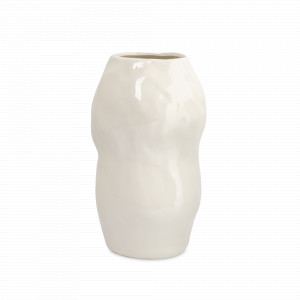 Ваза для цветов Мятый эффект, 28 см, керамика, молочный, серия Sea, ANNA LAFARG, Китай, Предметы интерьера ANNA LAFARG