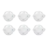 Набор из 6-ти розеток, 11 см, фарфор, белый, декор, серия Синий цветок, BERNADOTTE, Чехия, 