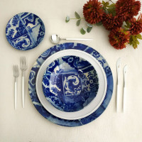 Тарелка для пасты Blue Tile, 21.5 см, керамика, белый, синий, серия Lisboa, COSTA NOVA, Португалия_00814330065340952957.jpg