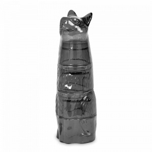 Набор из 4-х стаканов Kitty, 270 мл, стекло, серый, DOIY, Испания, Набор стаканов для воды 4 шт