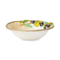 Салатник , 26 см, керамика, белый, зеленый, серия Оливки, EDELWEISS, Италия