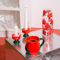 Подсвечник для одной свечи, 6 см, керамика, красный, серия Rose, DOIY, Испания_00822830067263586701.jpg