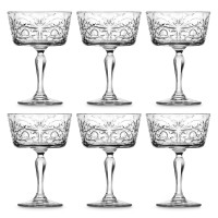 Набор из 6-ти бокалов-креманок для шампанского, 270 мл, хрустальное стекло, серия Tattoo, RCR, Италия