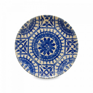 Тарелка закусочная Algarve, 21.6 см, керамика, белый, синий, серия Elements, COSTA NOVA, Португалия, Тарелки синие