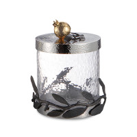 Банка для сыпучих продуктов «Гранат», 13 х 16 см, стекло, латунь, нержавеющая сталь, серия Pomegranate, MICHAEL ARAM, США