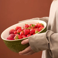 Салатник , 3 л, 24 см, керамика, зеленый, рельеф, серия English gardens, LIBERTY JONES, Россия_00819870054951668646.jpg