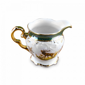 Молочник Охота, 250 мл, фарфор, зеленый, серия Мария-Тереза, REPAST, Чехия, Мария-Тереза REPAST