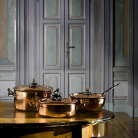 Медный сотейник с толстым дном, диаметр: 26 см, объем: 5,0 л, крышка с посеребренной декорированной ручкой, серия Opus Cupra, RUFFONI, Италия_00776410071826887968.jpg