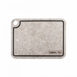 Доска композитная разделочная с желобом, 24x18 см, серый мрамор, серия Elegance, ComposeEat, Россия, COMPOSE EAT (Россия)