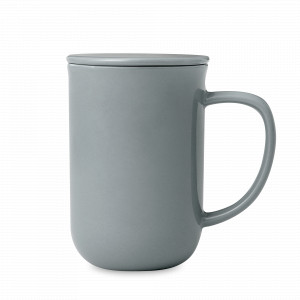 Кружка с ситечком и крышкой Balance, 500 мл, фарфор, нержавеющая сталь, серо-голубой, серия Minima, VIVA Scandinavia, Дания, Кружки с крышкой