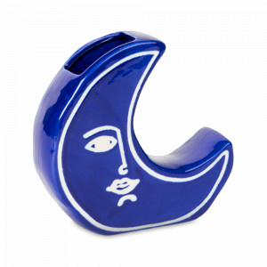 Ваза для цветов, 18 см, керамика, синий, серия Moon, DOIY, Испания, Стильные вазы для цветов