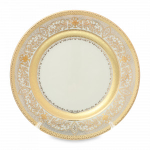 Блюдо круглое Cream Gold, 30 см, фарфор, кремовый, золотой, серия Constanza Majestic, FALKENPORZELLAN, Германия, Блюда из фарфора