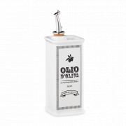 Бутылка для масла, 500 мл, керамика, белый, декор, серия Oliere Vintage, NUOVA CER, Италия, Бутылки для масла и уксуса Nuova Cer