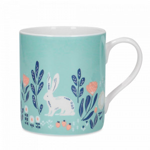 Кружка Woodcut Rabbit, 330 мл, костяной фарфор, декор, серия Can Mug, KITCHEN CRAFT, Великобритания, Kitchen Craft Can Mug