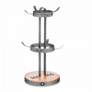 Держатель для кружек, 32 х 18 см, нержавеющая сталь, дерево, серый, серия Industrial Kitchen, KITCHEN CRAFT, Великобритания, Kitchen Craft Industrial Kitchen