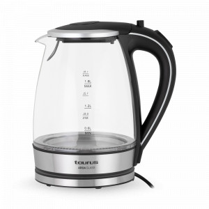 Чайник электрический, 1,8 л, нержавеющая сталь, стекло, прозрачный, TAURUS, Испания, Электрические чайники