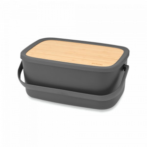 Хлебница, 25,5 х 39,5 х 16,3 см, пластик, темно-серый, серия Nic, BRABANTIA, Бельгия, Хлебницы пластмассовые