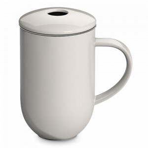 Кружка с крышкой и ситечком, 450 мл, фарфор, нержавеющая сталь, белый, серия Pro Tea, LOVERAMICS, Гонконг, LOVERAMICS (Гонконг)