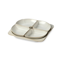 Менажница на 4 секции Cream, 21 х 21 см, каменная керамика, кремовый, серия Essential Asia, ROOMERS TABLEWARE, Нидерланды