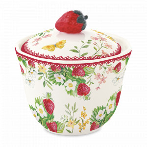Сахарница , 200 мл, фарфор, серия Jardin Des Fraises, EASY LIFE (R2S), Италия, Jardin Des Fraises EASY LIFE R2S