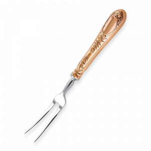 Вилка для мяса &quot;Фамильная&quot;, 24,5 см, медь, серия Охотничий домик, Кольчугинский Мельхиор, Россия, Вилки разделочные