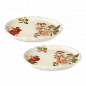 Набор из 2-х обеденных тарелок, 26 см, керамика, белый, декор, серия Regale, NUOVA CER, Италия, Наборы тарелок для кухни