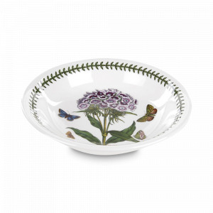 Тарелка для пасты «Гвоздика турецкая», 20 см, фаянс, белый, декор, серия Botanic Garden, PORTMEIRION, Великобритания, Фарфоровые тарелки для супа