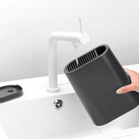 Подставка для ножей с отделением для кухонных принадлежностей, 23 х 19 см, пластик, темно-серый, серия Profile New, BRABANTIA, Бельгия_00802910064286705183.jpg