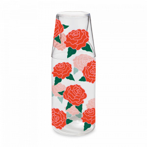 Набор из графина и стакана, стекло, декор, серия Rose, DOIY, Испания, Весенняя сервировка