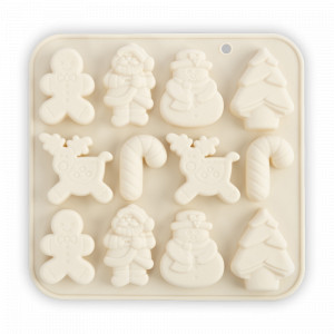 Форма для льда и шоколада, 12 ячеек, 16 х 16 см, силикон, молочный, серия New Year, ANNA LAFARG, Китай, Скидка до -20% на бренд ANNA LAFARG