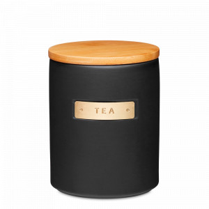 Банка для хранения Tea, 16,5 х 12 см, керамика, черный, серия MasterClass, KITCHEN CRAFT, Великобритания, Емкости для хранения сыпучих продуктов