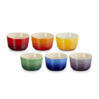 Набор из 6-ти рамекинов, 100 мл, каменная керамика, мультиколор, серия Rainbow, LE CREUSET, Франция