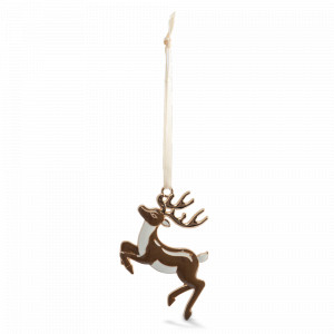 Украшение новогоднее - подвес Прыгающий олень, 8 см, металл, золотистый, серия New Year, ANNA LAFARG, Китай, Новогодний Декор ANNA LAFARG