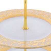 Этажерка Constanza Creme Gold, 35 см, фарфор, металл, белый, золотой, серия Tosca, FALKENPORZELLAN, Германия_00816300057740725766.jpg