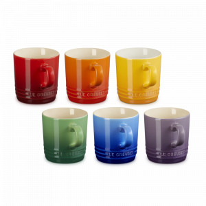 Набор кружек, 6 шт, 200 мл, каменная керамика, мультиколор, серия Rainbow, LE CREUSET, Франция, Кружки цветные