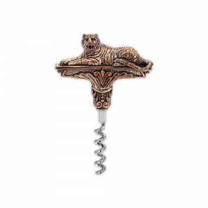 Штопор «Тигр», 13 см, латунь, серебристый, серия Охотничий домик, Кольчугинский Мельхиор, Россия, Штопоры