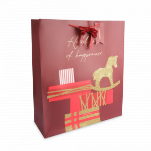 Пакет подарочный «Подарки», 42 х 48 см, бумага, красный, серия Horse, ANNA LAFARG, Китай, Horse ANNA LAFARG