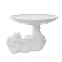 Блюдо для десерта «Классический Песик», 23 см, фарфор, белый, серия Собачки, CLAYSTREET, Россия, 